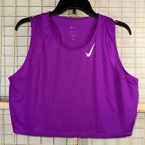 Nike XL Women’s Fast Dri-Fit Crop Tank DD5921-551 Purple Extra Large Loose Fit